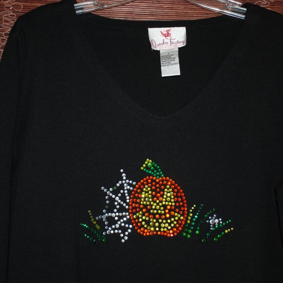 NWOT Quacker Factory Halloween Ribbed Knit Shirt - Picture 4 of 5